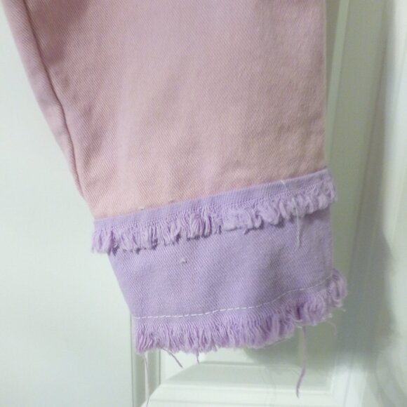 HELLO KITTY x SHEIN colour block pastel purple, pink and white denim jacket - Picture 7 of 13